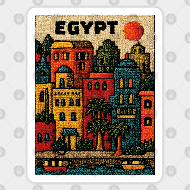 Ancient Egypt Modern Art - Cairo Cityscape Design Sticker by TuncGK