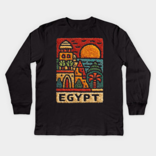 Egypt Sunset for Travelers Kids Long Sleeve T-Shirt