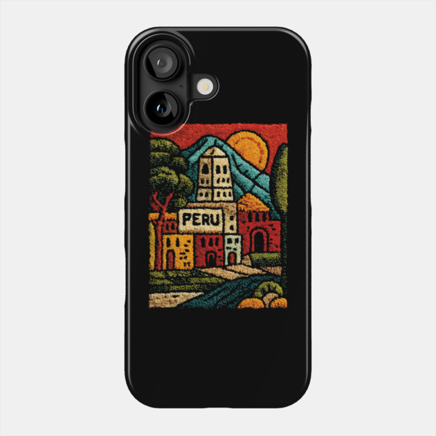 Peru Mountain Village Art - Andean Culture Poster Phone Case by TuncGK