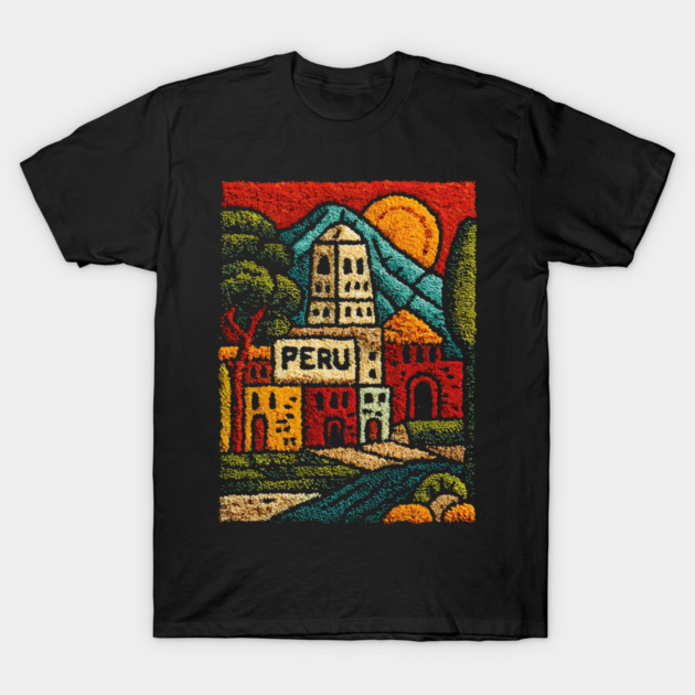 Peru Mountain Village Art - Andean Culture Poster T-Shirt by TuncGK