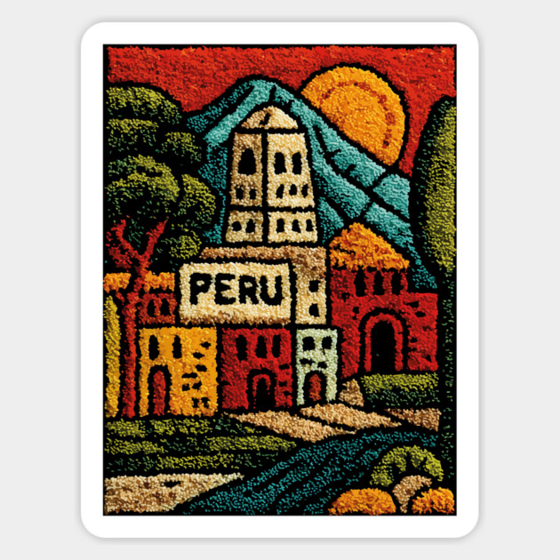 Peru Mountain Village Art - Andean Culture Poster Magnet by TuncGK