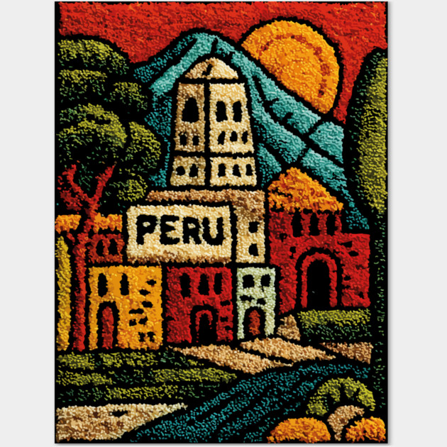 Peru Mountain Village Art - Andean Culture Poster Wall Art by TuncGK