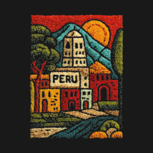 Peru Mountain Village Art - Andean Culture Poster T-Shirt