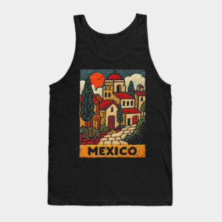 Mexico Colorful City Art Tank Top