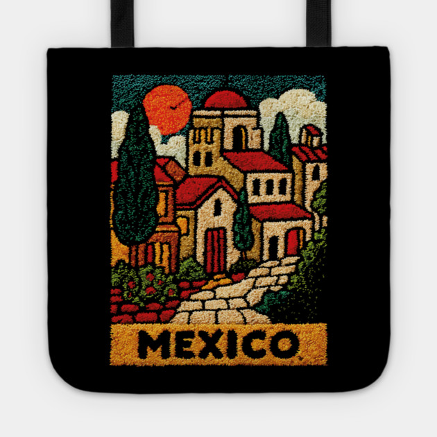 Mexico Colorful City Art Tote by TuncGK