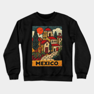 Mexico Colorful City Art Crewneck Sweatshirt