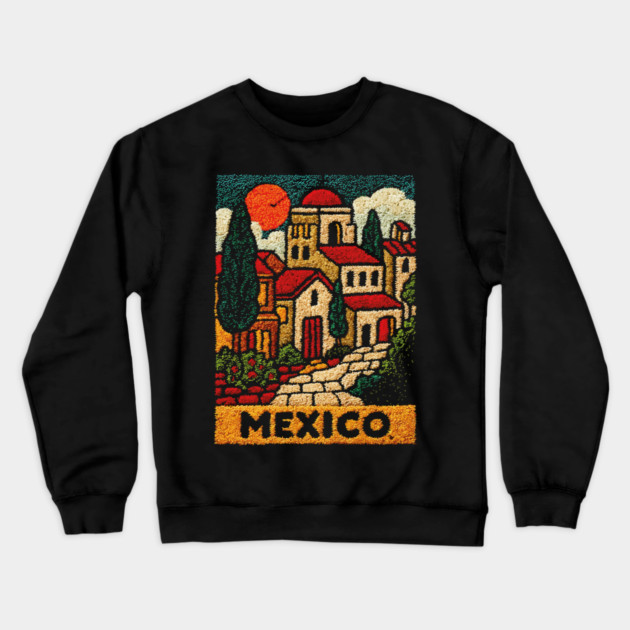 Mexico Colorful City Art Crewneck Sweatshirt by TuncGK