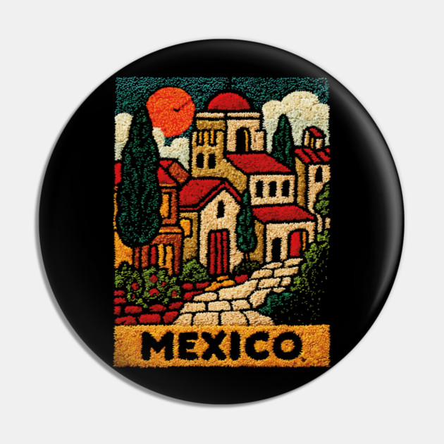 Mexico Colorful City Art Pin by TuncGK