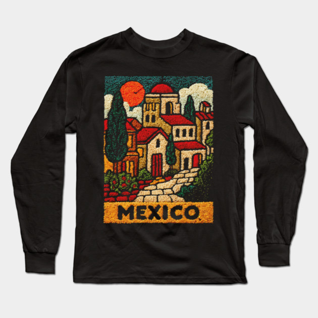 Mexico Colorful City Art Long Sleeve T-Shirt by TuncGK