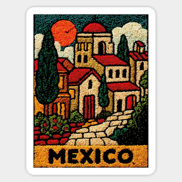 Mexico Colorful City Art Magnet by TuncGK