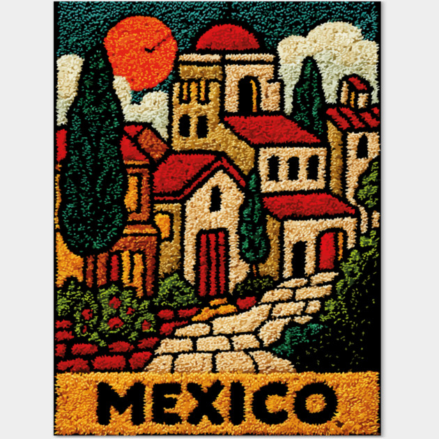 Mexico Colorful City Art Wall Art by TuncGK