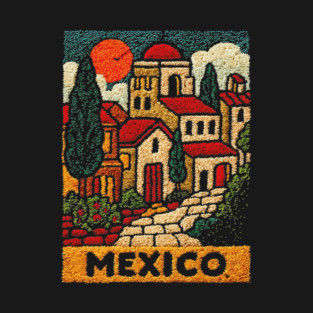 Mexico Colorful City Art T-Shirt
