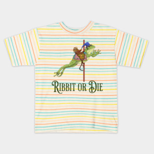 Funny Frog Carousel Ride (Ribbit) or Die pun Kids T-Shirt