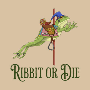 Funny Frog Carousel Ride (Ribbit) or Die pun T-Shirt