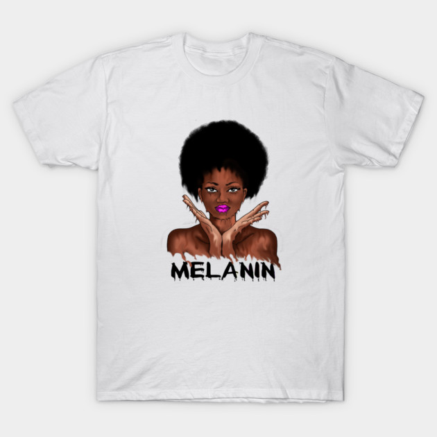 Drippin Melanin Afro Black History T-Shirt by logiamerch