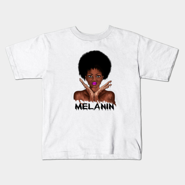 Drippin Melanin Afro Black History Kids T-Shirt by logiamerch