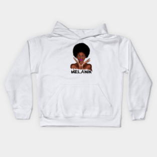 Drippin Melanin Afro Black History Kids Hoodie