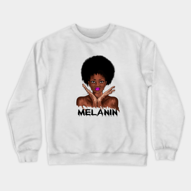 Drippin Melanin Afro Black History Crewneck Sweatshirt by logiamerch