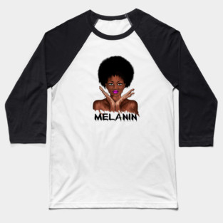 Drippin Melanin Afro Black History Baseball T-Shirt