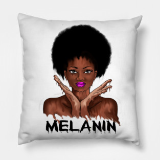 Drippin Melanin Afro Black History Pillow