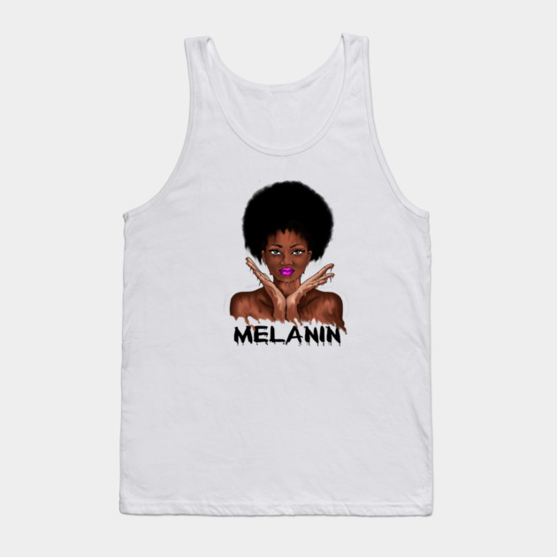Drippin Melanin Afro Black History Tank Top by logiamerch