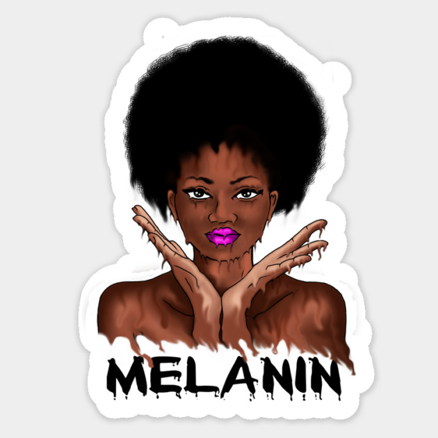 Drippin Melanin Afro Black History Sticker by logiamerch