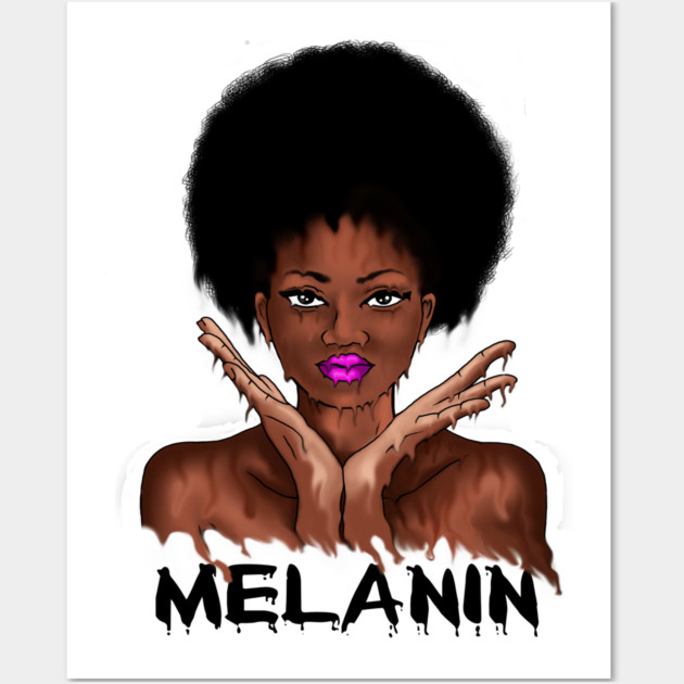 Drippin Melanin Afro Black History Wall Art by logiamerch