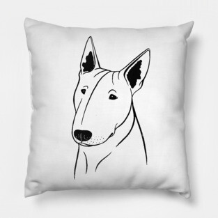 Bull Terrier (Black and White) Pillow