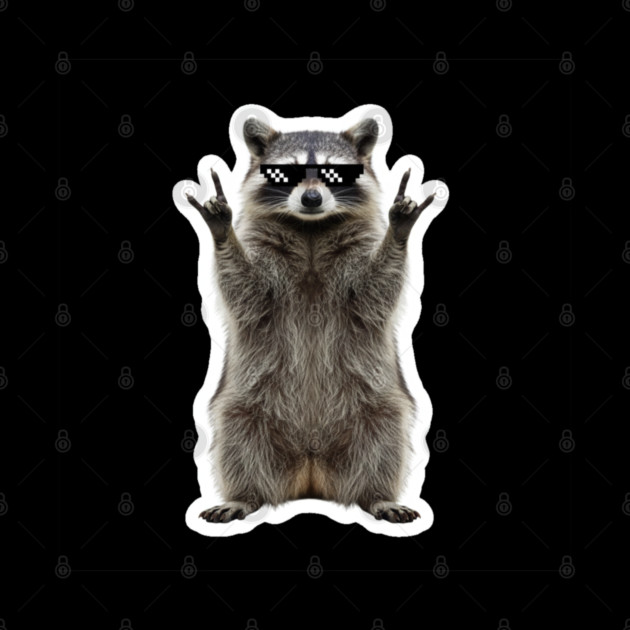 Cool Raccoon Rock and Roll Gift Funny Animal Graphic by OUTFITPAW