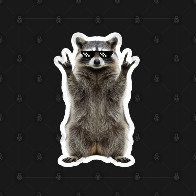 Cool Raccoon Rock and Roll Gift Funny Animal Graphic by OUTFITPAW