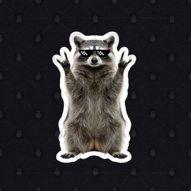Cool Raccoon Rock and Roll Gift Funny Animal Graphic by OUTFITPAW