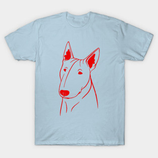 Bull Terrier (Light Blue and Red) T-Shirt