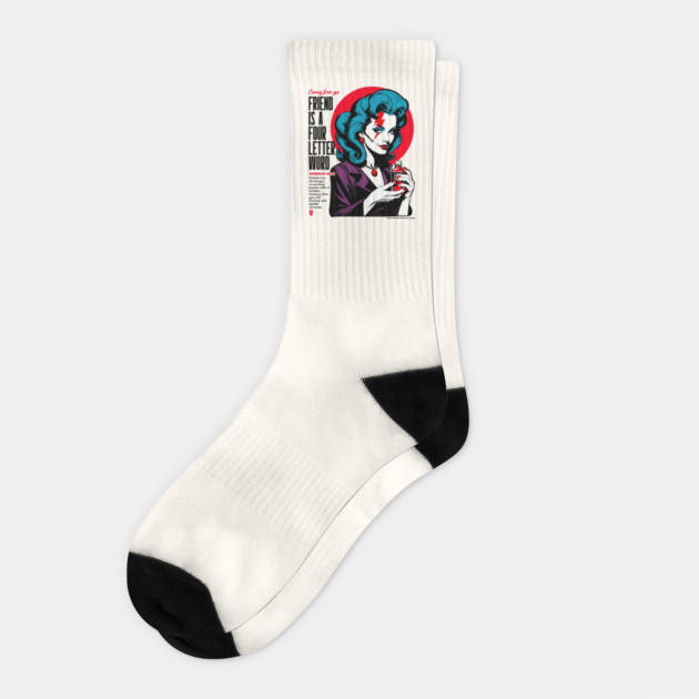 FRIEND IS A FOUR LETTER WORD Socks by artslaves