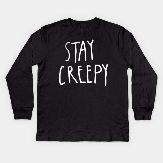 Stay Creepy – Minimal Halloween Handwritten Kids Long Sleeve T-Shirt by Butter Creative