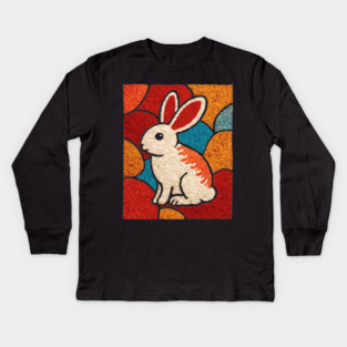 Baby Bunny - Folk Art Nursery Kids Long Sleeve T-Shirt