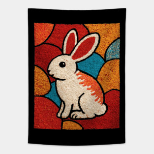 Baby Bunny - Folk Art Nursery Tapestry