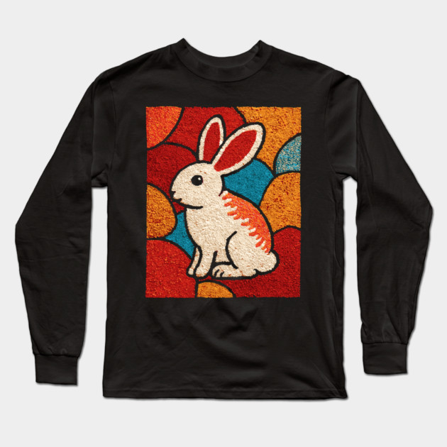 Baby Bunny - Folk Art Nursery Long Sleeve T-Shirt by TuncGK