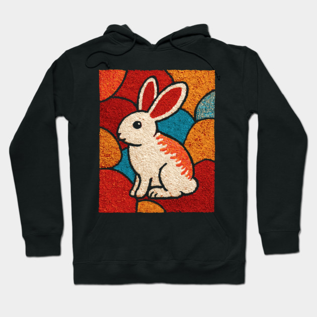 Baby Bunny - Folk Art Nursery Hoodie by TuncGK