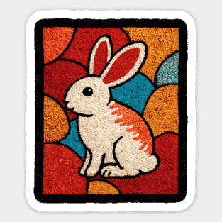 Baby Bunny - Folk Art Nursery Sticker