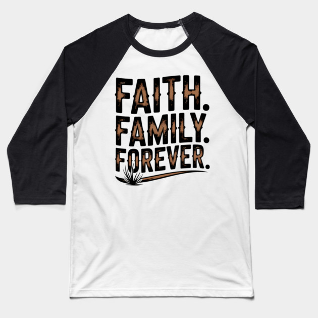 Faith. Family. Forever. Family Gift Baseball T-Shirt by Emmanuel's Store 4