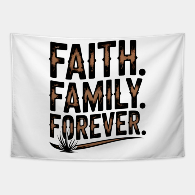 Faith. Family. Forever. Family Gift Tapestry by Emmanuel's Store 4