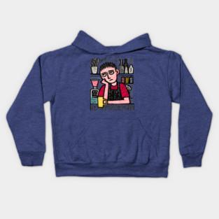 The Daily Grind - Tired Barista Kids Hoodie