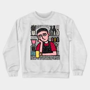 The Daily Grind - Tired Barista Crewneck Sweatshirt