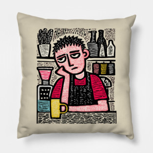 The Daily Grind - Tired Barista Pillow