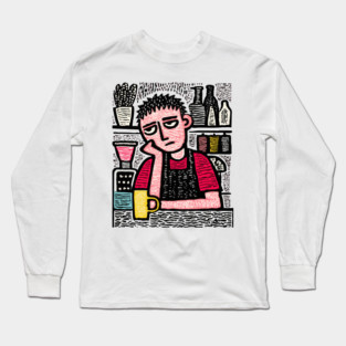 The Daily Grind - Tired Barista Long Sleeve T-Shirt