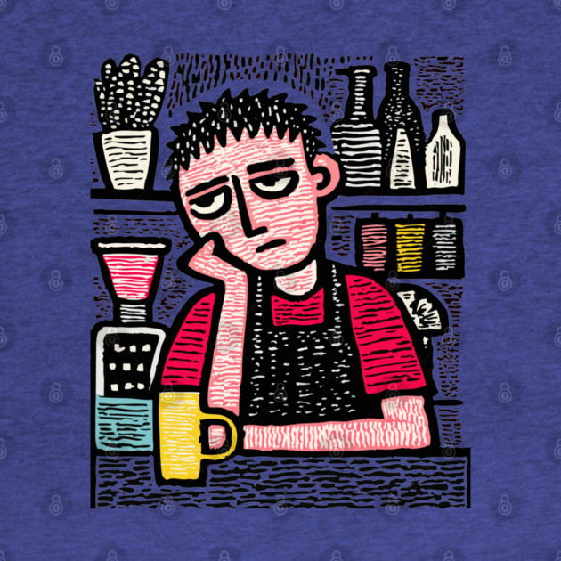 The Daily Grind - Tired Barista by TuncGK