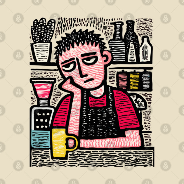 The Daily Grind - Tired Barista by TuncGK