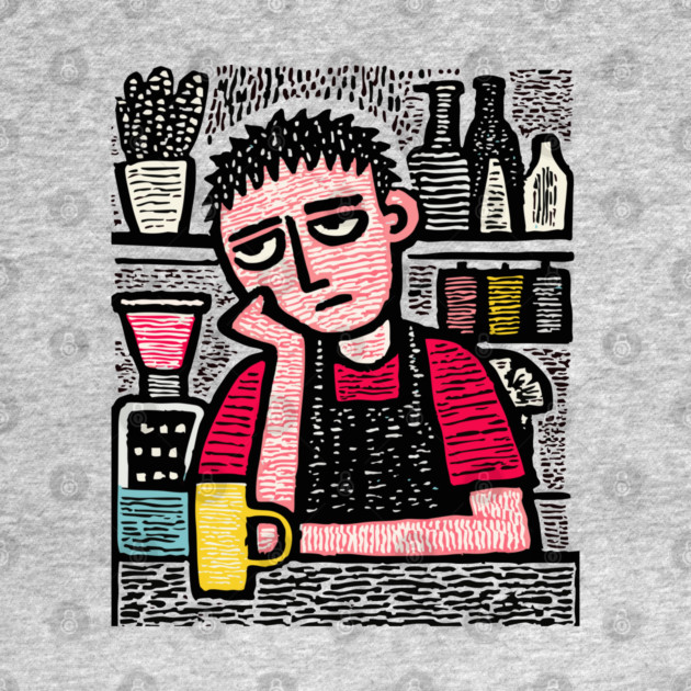 The Daily Grind - Tired Barista by TuncGK