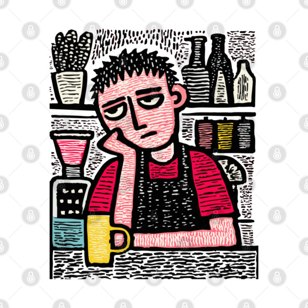 The Daily Grind - Tired Barista by TuncGK