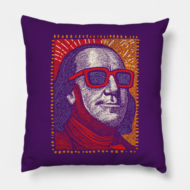 Founding Father Funk - Pop Art Ben Franklin Pillow by TuncGK